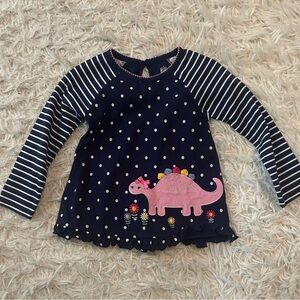 Kids Headquarters Navy and Pink Dinosaur Long Sleeve Tee